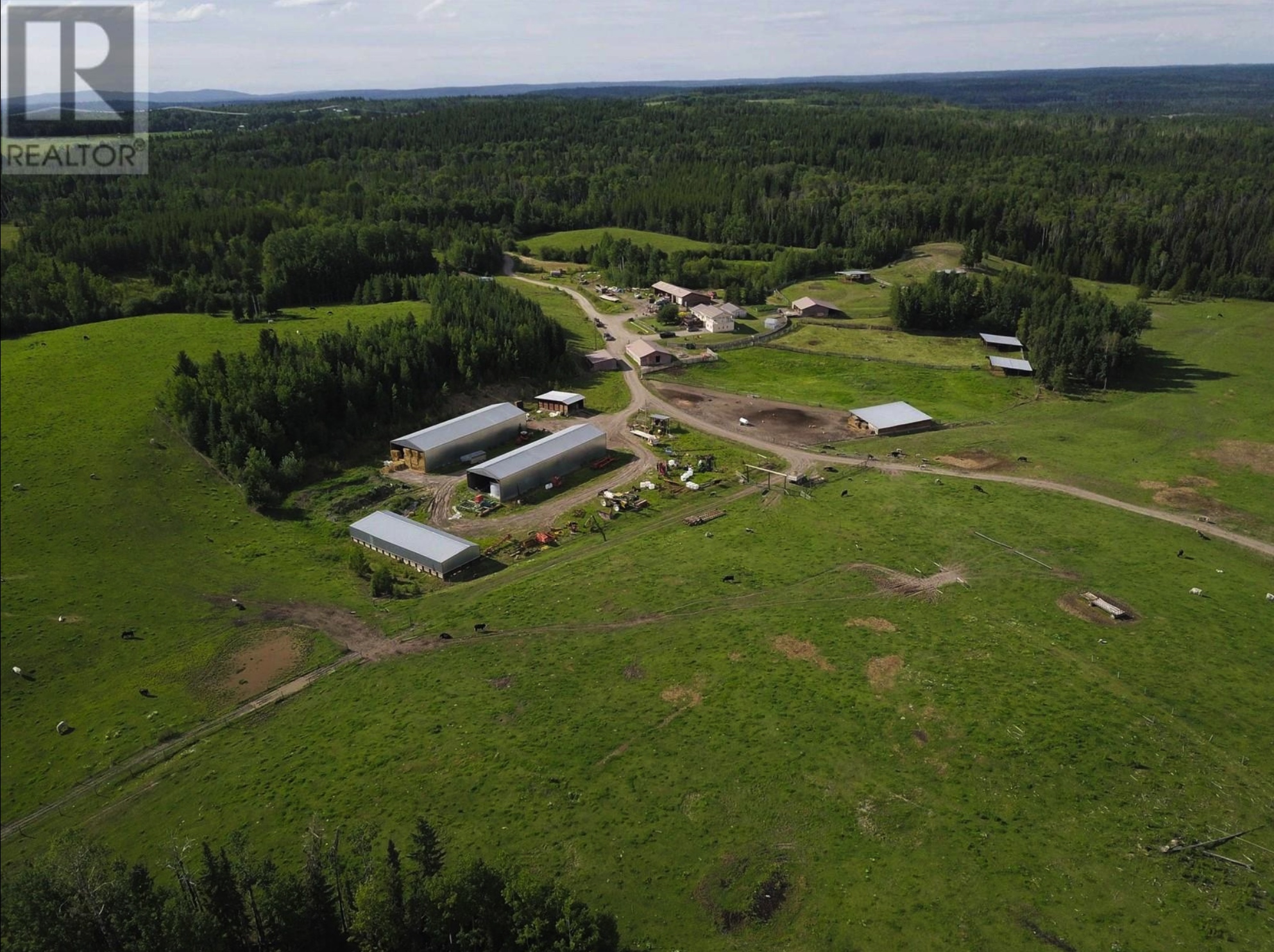 10070 N. McBride Timber Road, Prince George, BC > 445 Acres | Fenced & Xfenced | 4 Bed/3Bath Home | 250 Acres Hay | Heated Shop | Barns & Livestock Shelters | Equipment & RV Storage